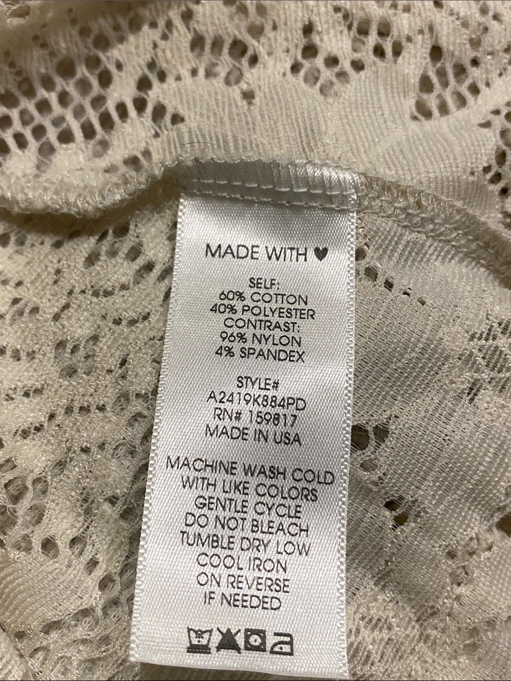 Arula All In Lace Tunic Uneven Hem Waffle Knit NWT 1X - Picture 4 of 4